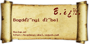 Bogdányi Ábel névjegykártya
