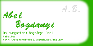 abel bogdanyi business card