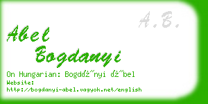 abel bogdanyi business card